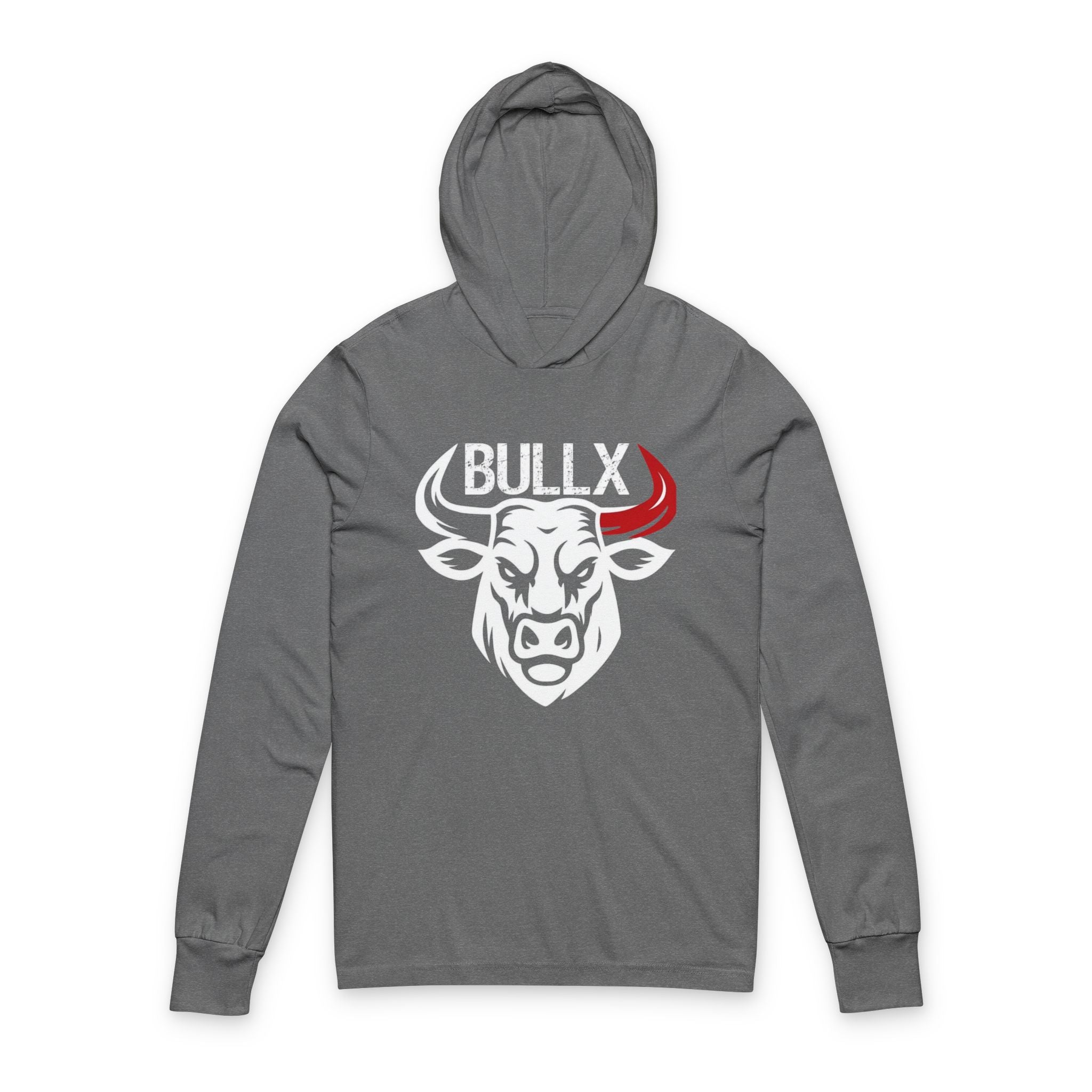 BullX Bull Logo Hoodie Tee — The Grind Motivational Hooded Long Sleeve