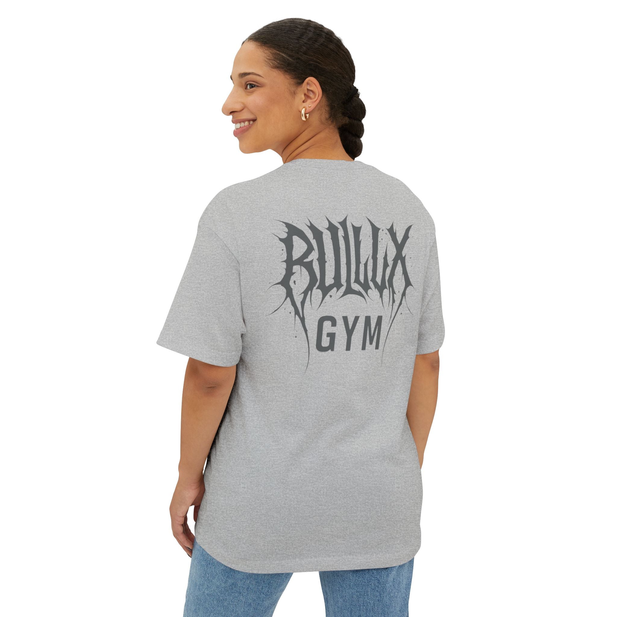 Gym Tee — "Bullux Gym" Oversized Boxy Workout Shirt