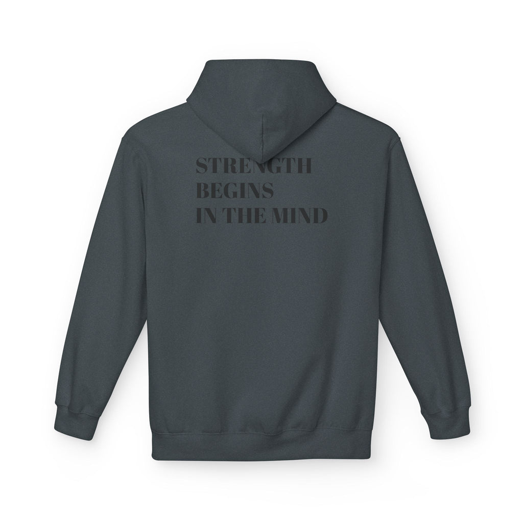 Hoodie — 'Strength Begins in the Mind' Minimalist Motivational Pullover