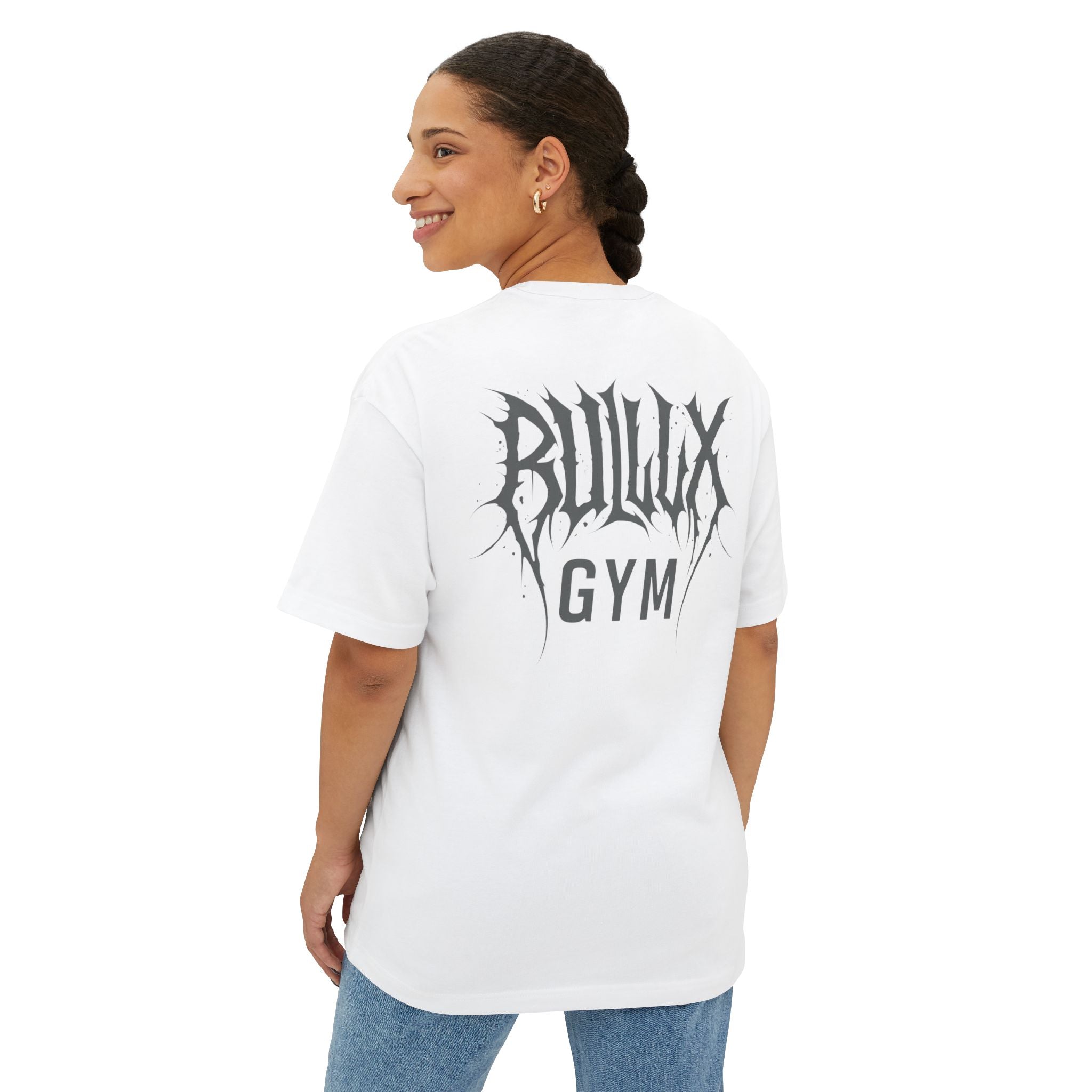 Gym Tee — "Bullux Gym" Oversized Boxy Workout Shirt