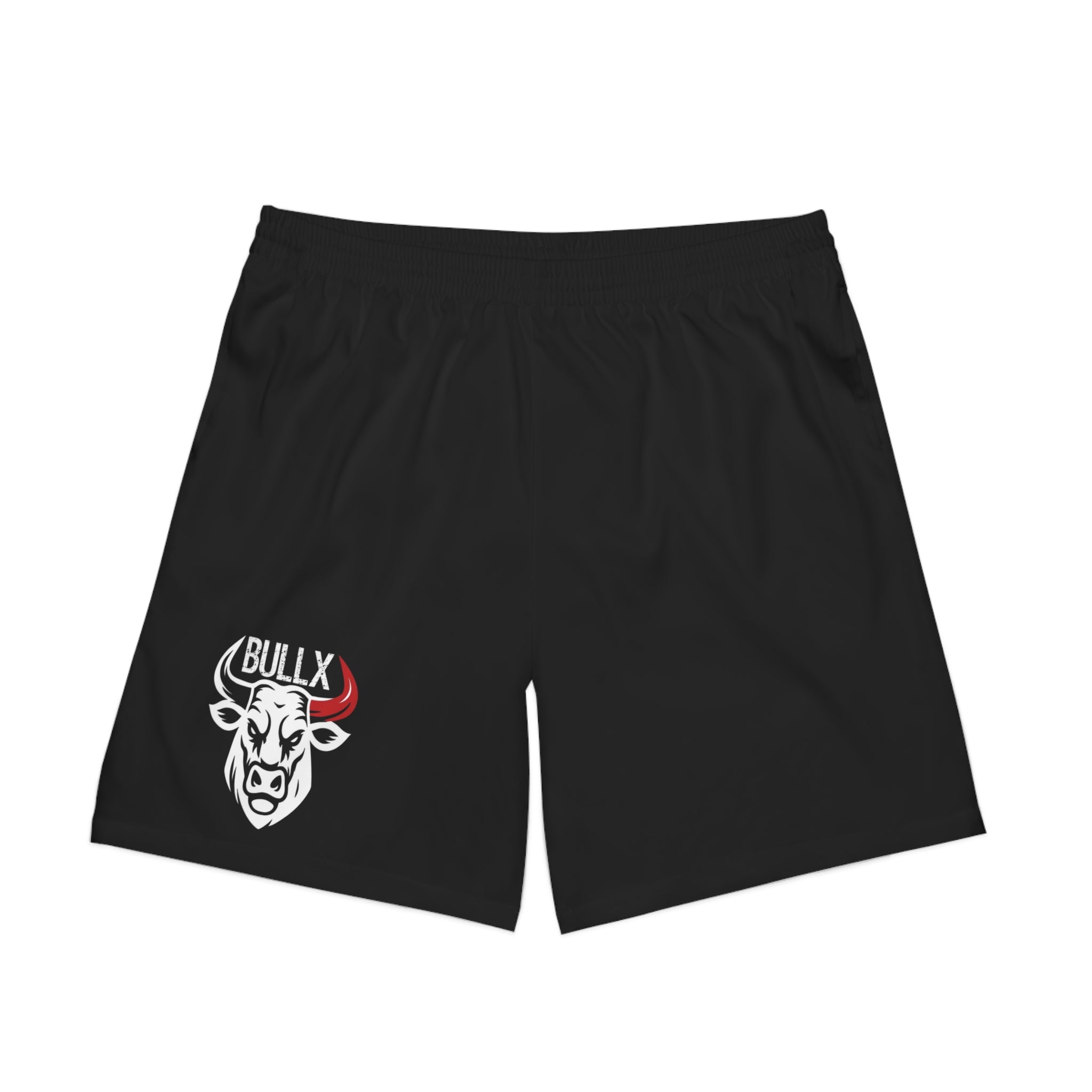 BULLX Logo Men's Black Athletic Swim Trunks