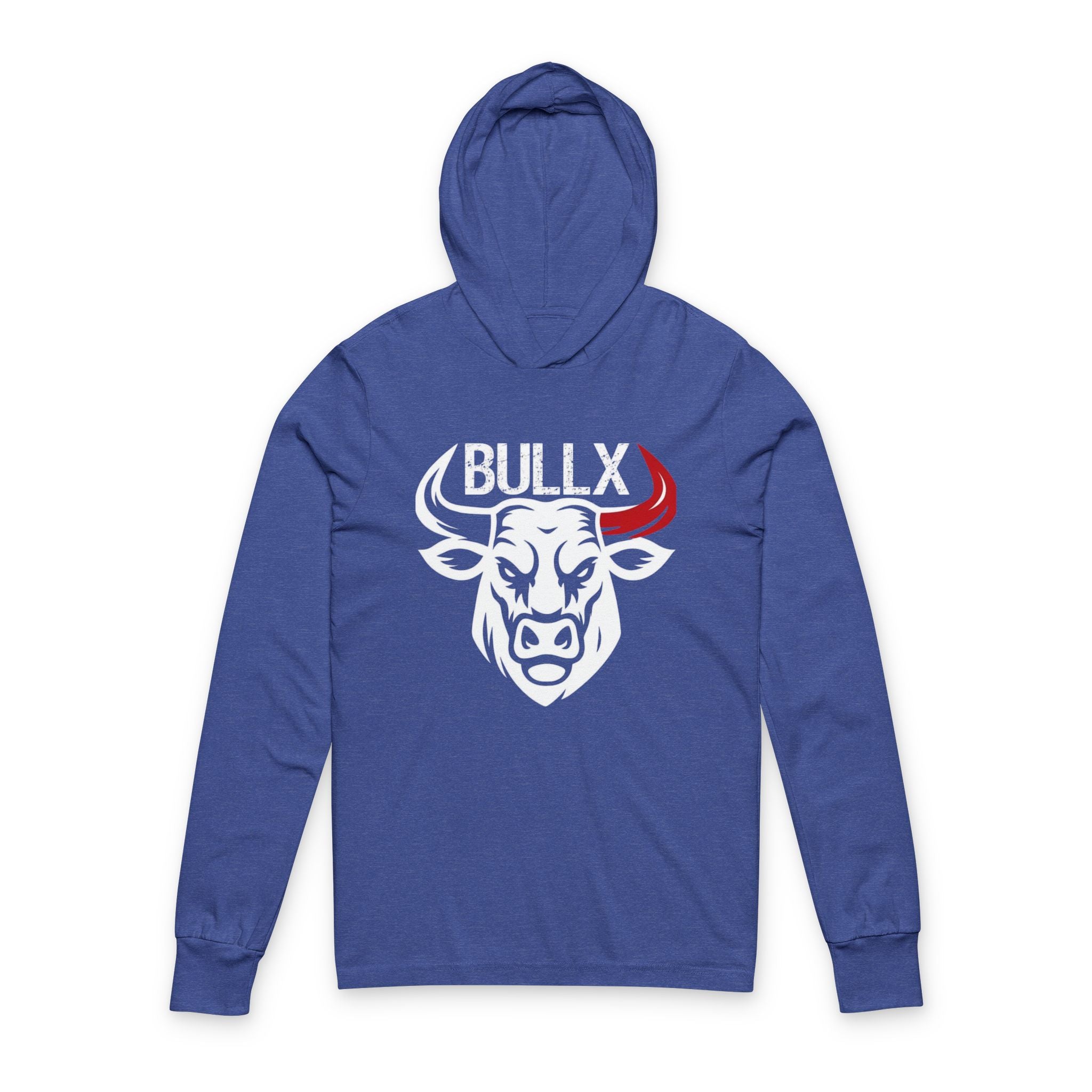 BullX Bull Logo Hoodie Tee — The Grind Motivational Hooded Long Sleeve