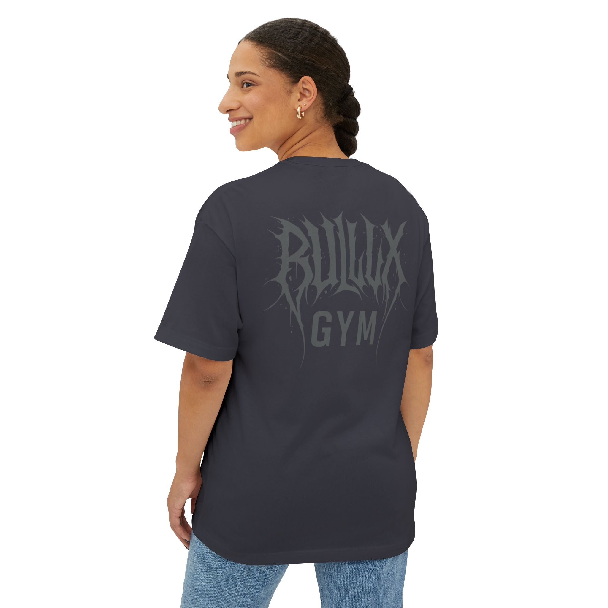 Gym Tee — "Bullux Gym" Oversized Boxy Workout Shirt