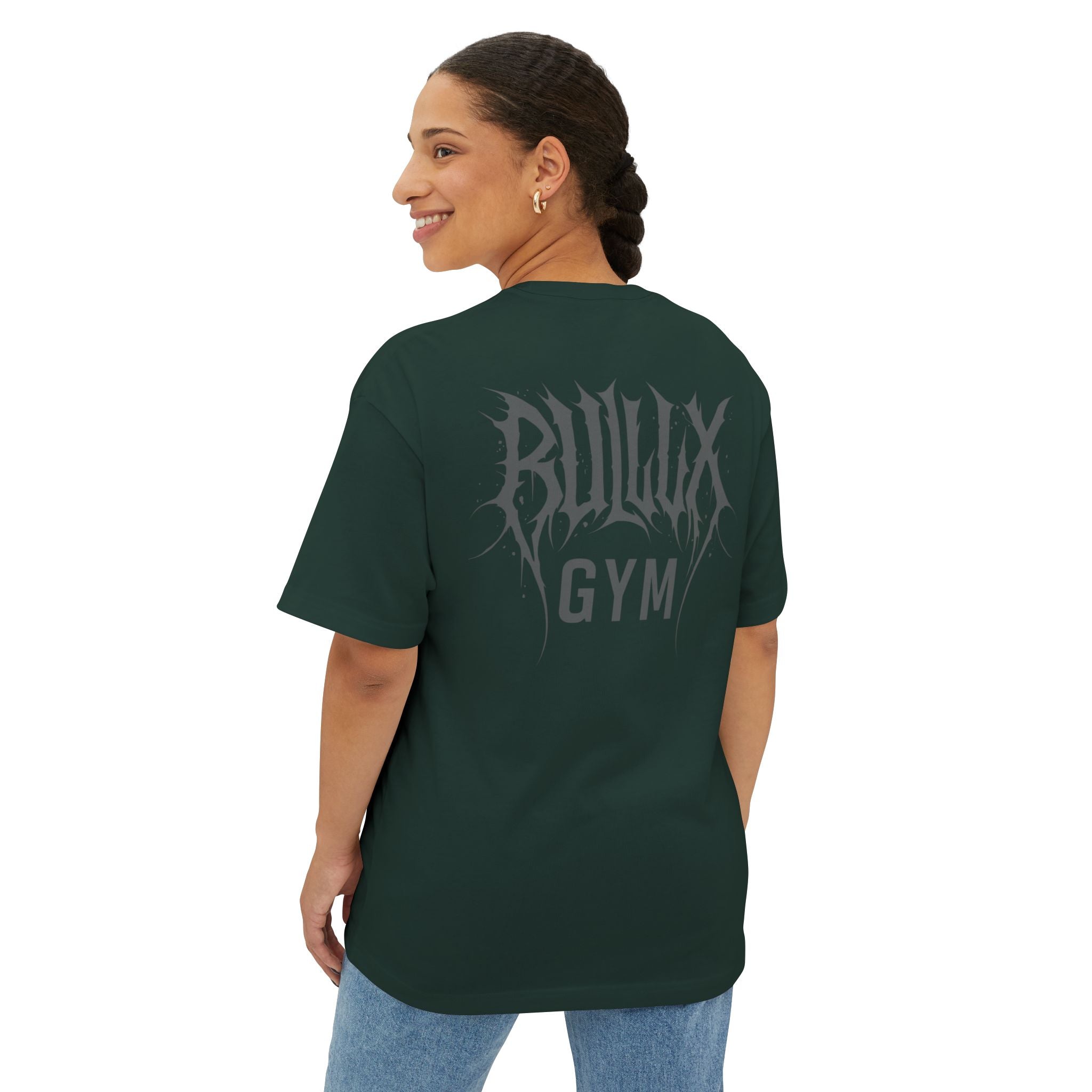 Gym Tee — "Bullux Gym" Oversized Boxy Workout Shirt